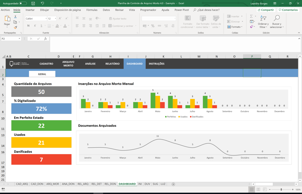 Planilha de Controle de Arquivo Morto em Excel 4.0