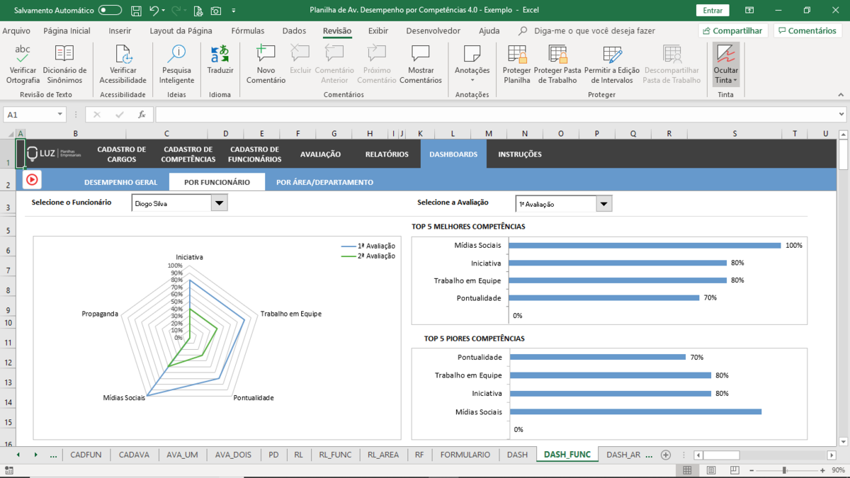 Planilha Avaliação de Desempenho por Competências 4.0