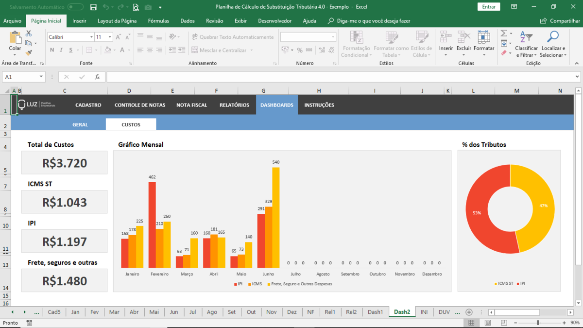 Planilha de Cálculo de Substituição Tributária em Excel 4.0