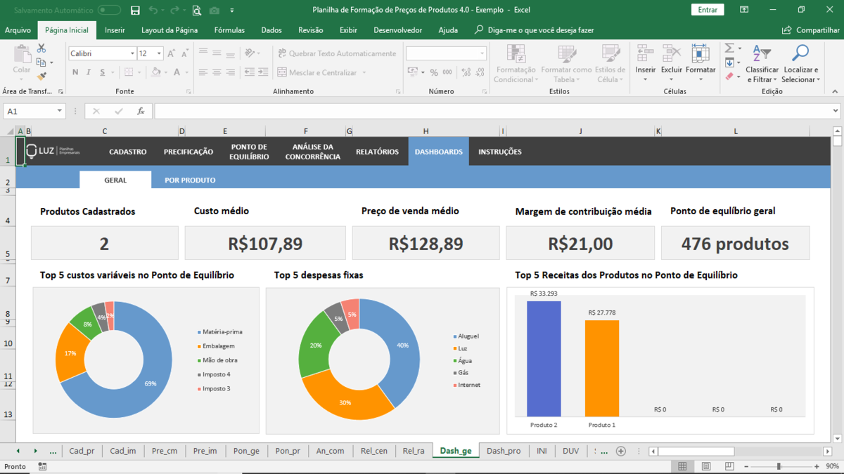 Planilha De Formação De Preços Para Produtos 40 Planilhasvc 1409