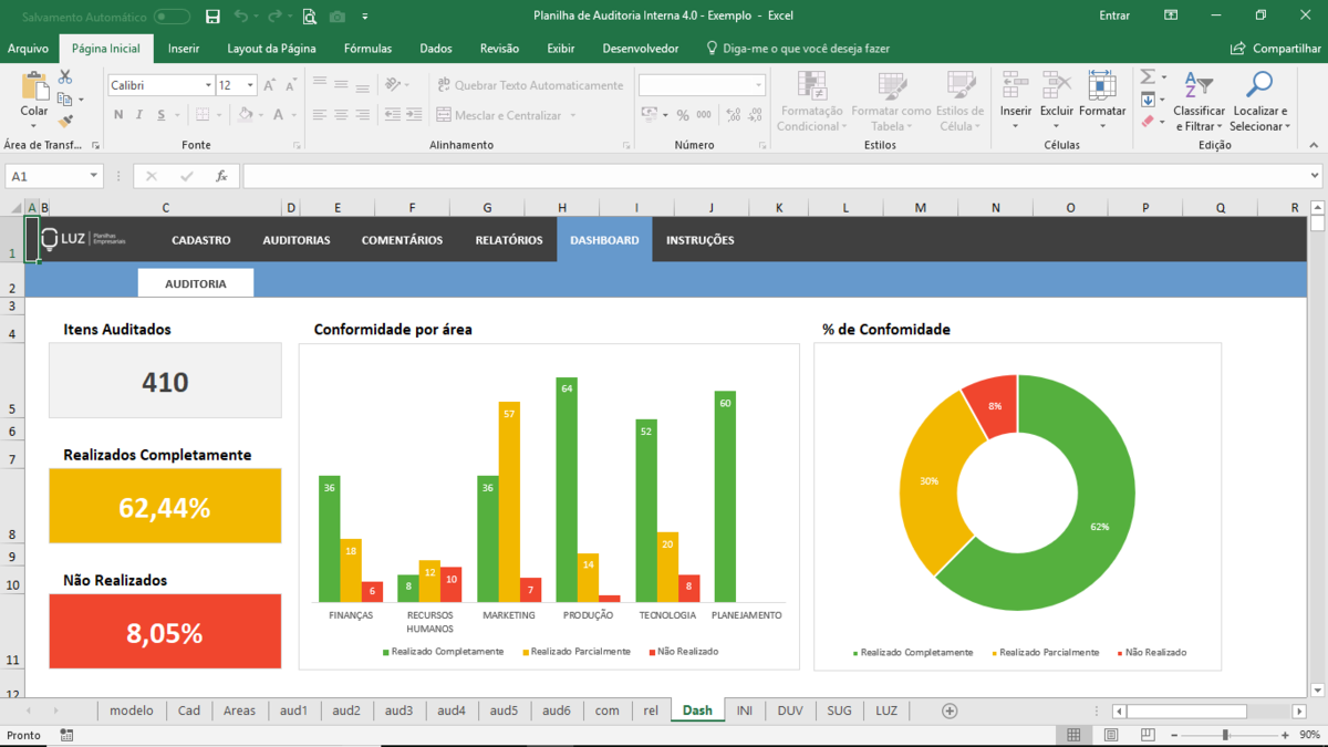 Planilha de Auditoria Interna em Excel 4.0