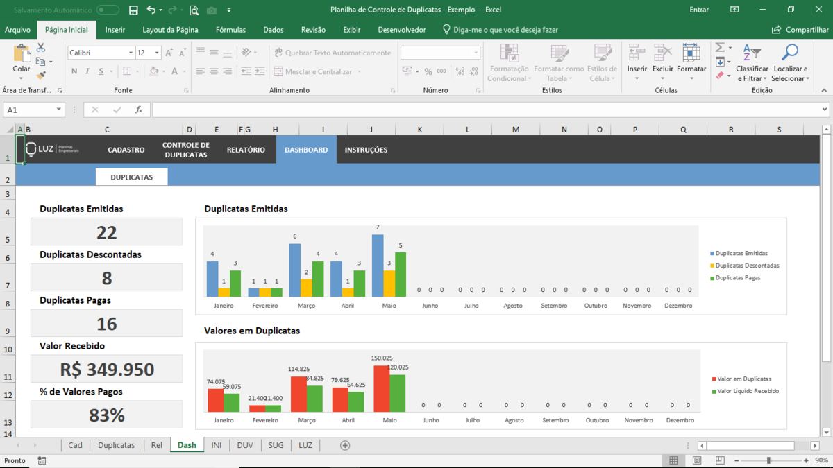 Planilha de Desconto de Duplicatas em Excel 4.0